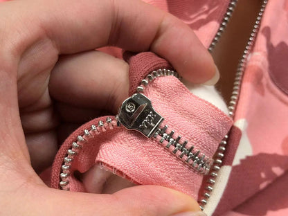 BAPE X BARBIE DOT CAMO SHARK FULL ZIP HOODIE PINK