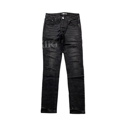 AMIRI CORE APPLIQUE BLACK LEATHER JEANS