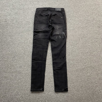 AMIRI CORE APPLIQUE BLACK LEATHER JEANS