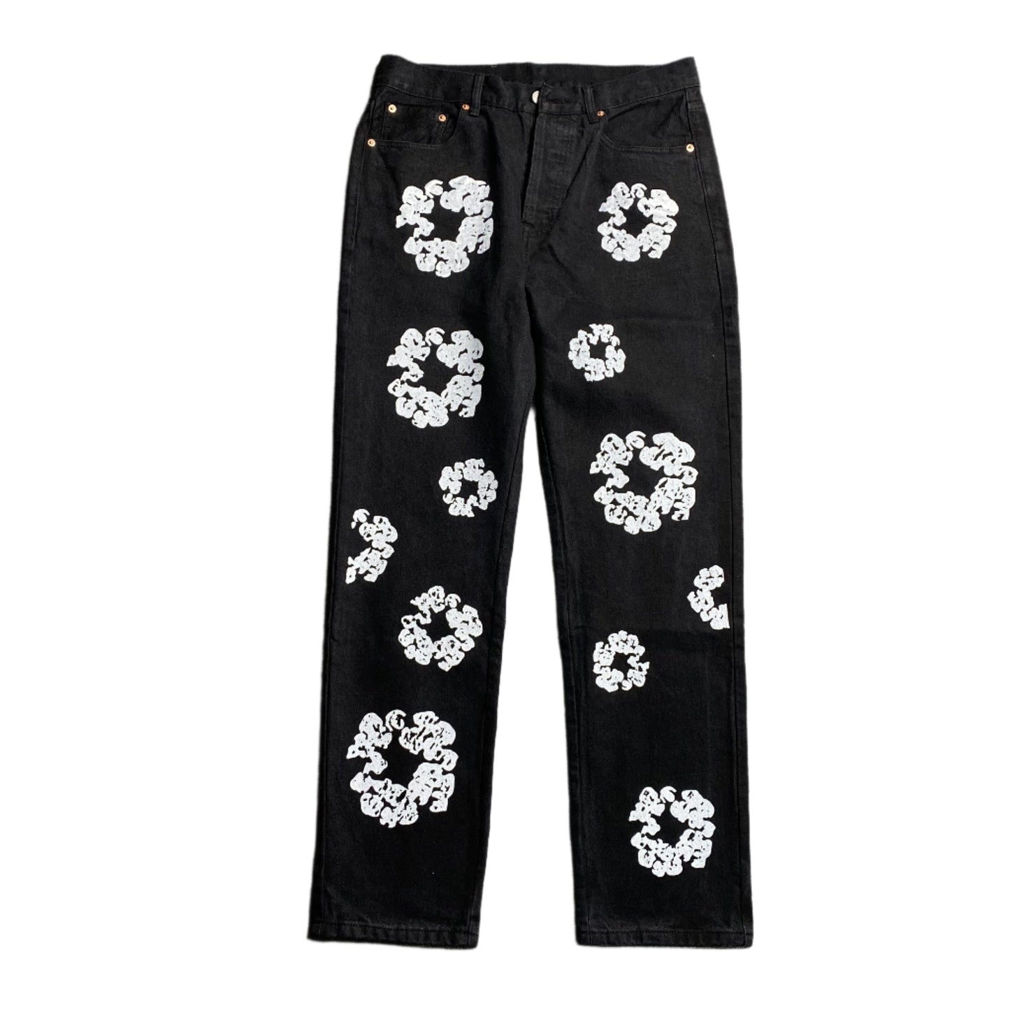 DENIM TEARS x LEVI'S COTTON WREATH JEANS BLACK