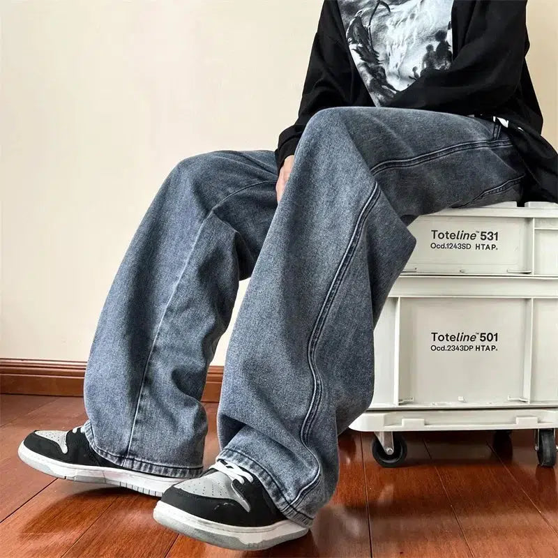 Y2K Baggy Washed Straight Leg Jeans