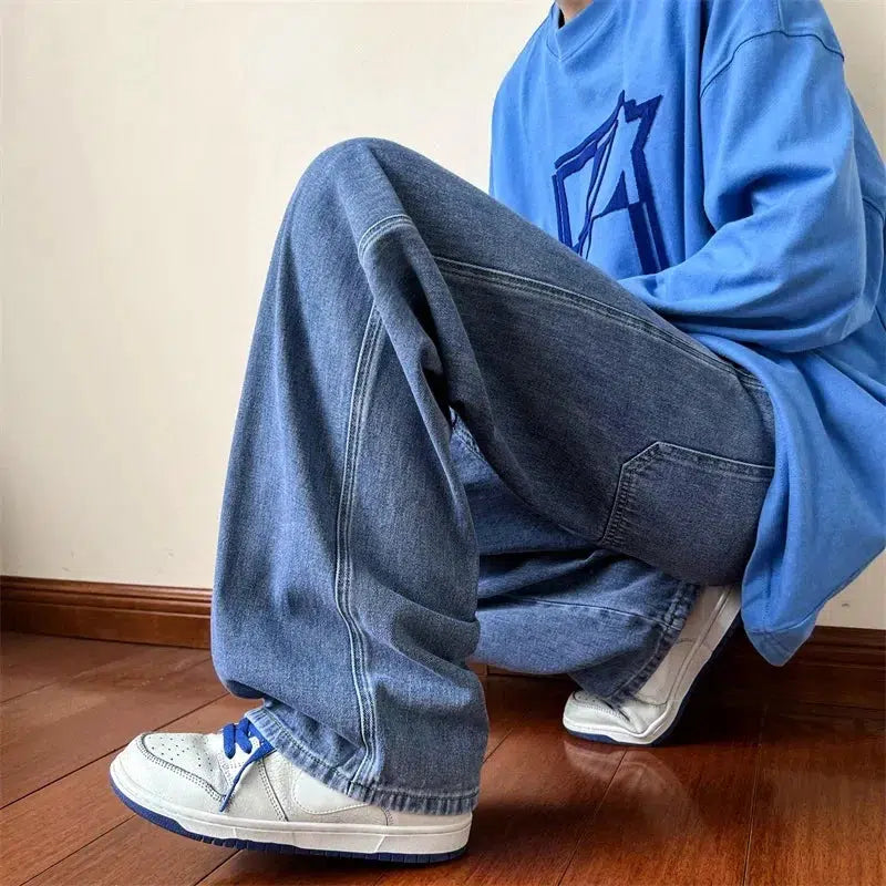 Y2K Baggy Washed Straight Leg Jeans