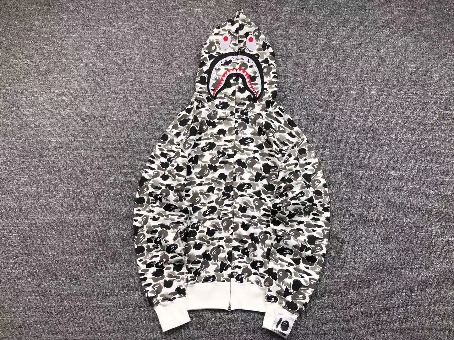 BAPE ABC CAMO SHARK FULL ZIP HOODIE GREY