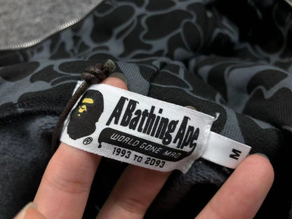 BAPE X DOVER STREET MARKET SPECIAL CAMO SHARK FULL ZIP HOODIE BLACK