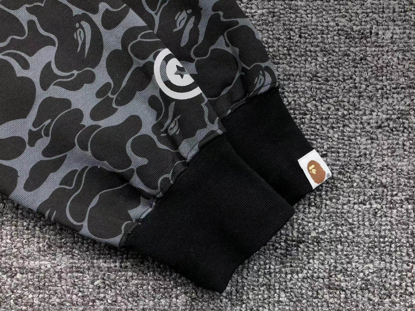 BAPE X DOVER STREET MARKET SPECIAL CAMO SHARK FULL ZIP HOODIE BLACK