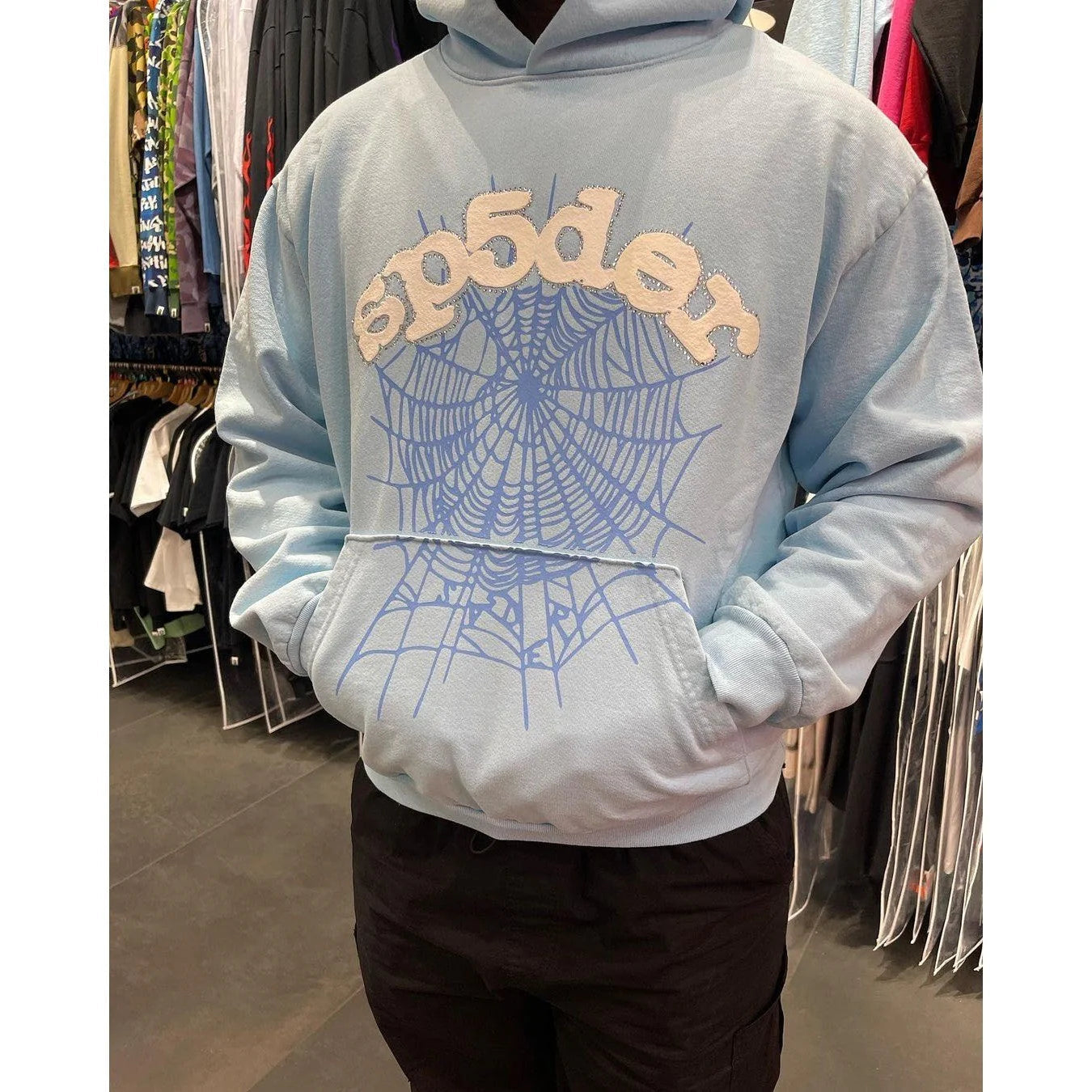 SP5DER WEB HOODIE SKY BLUE