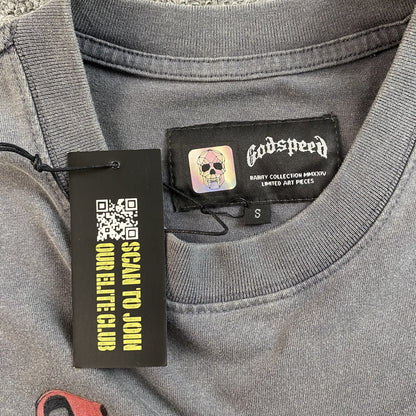 GODSPEED E PLURIBUS UNUM T-SHIRT WASHED GREY