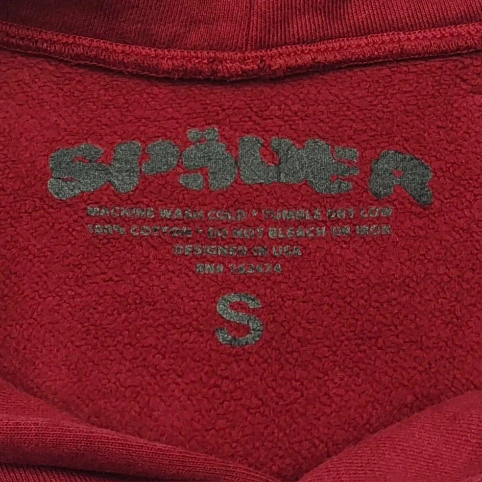 SP5DER LOGO HOODIE MAROON