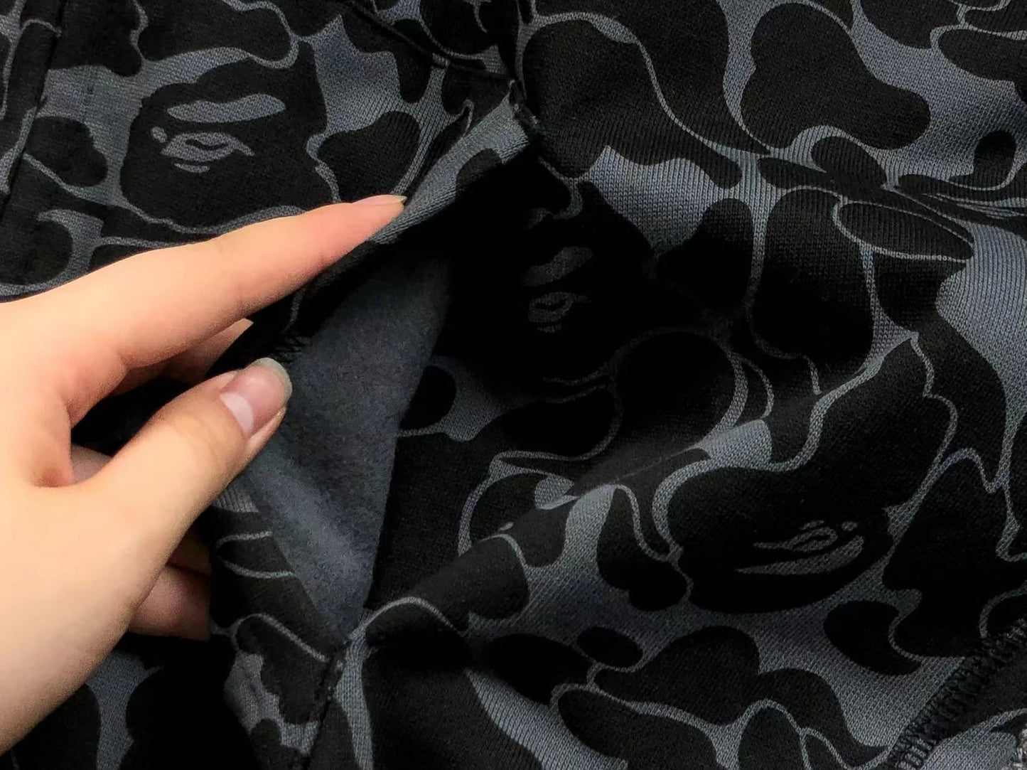 BAPE X DOVER STREET MARKET SPECIAL CAMO SHARK FULL ZIP HOODIE BLACK